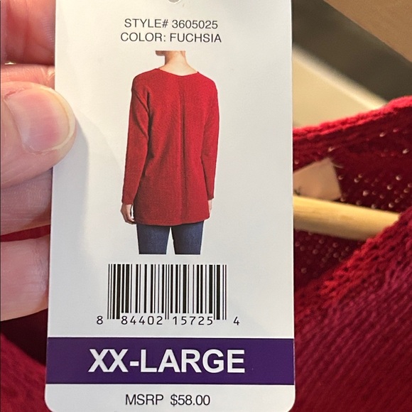 Philosophy Women’s V-Neck Pullover Sweater Size: XX-Large Fuchsia - Picture 3 of 6